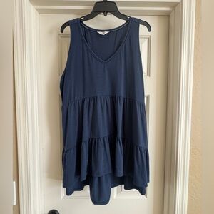 Terra & Sky Dark Blue Tiered Tank Top